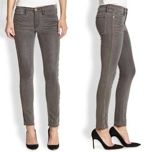 FRAME Le Skinny De Jeanne Zipper Trim Jeans
